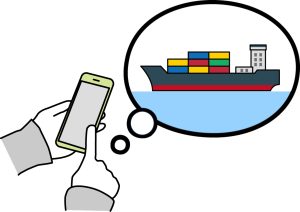 スマホで個人輸入をするイラスト